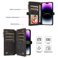 Load image into Gallery viewer, Casekis Zipper RFID Wallet Phone Case Black