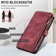 Load image into Gallery viewer, Casekis Zipper RFID Wallet Phone Case Red Wine