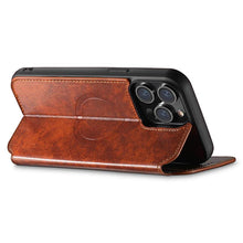 Load image into Gallery viewer, Casekis Leather Wallet MagSafe Phone Case Khaki