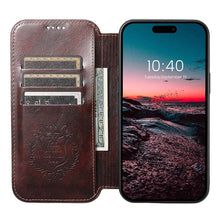 Load image into Gallery viewer, Casekis Leather Wallet MagSafe Phone Case Brown
