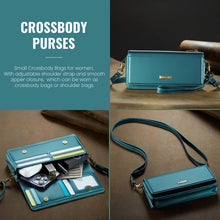 Load image into Gallery viewer, Casekis Multifunctional Leather Crossbody Phone Bag Green