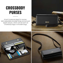 Load image into Gallery viewer, Casekis Multifunctional Leather Crossbody Phone Bag Black