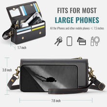 Load image into Gallery viewer, Casekis Multifunctional Leather Crossbody Phone Bag Black