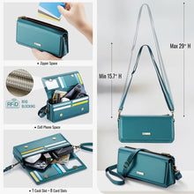 Load image into Gallery viewer, Casekis Multifunctional Leather Crossbody Phone Bag Green