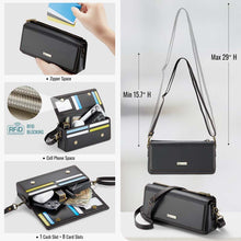 Load image into Gallery viewer, Casekis Multifunctional Leather Crossbody Phone Bag Black