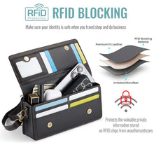 Load image into Gallery viewer, Casekis Multifunctional Leather Crossbody Phone Bag Black
