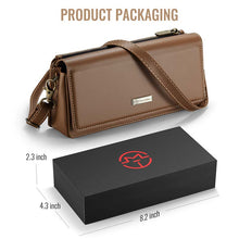 Load image into Gallery viewer, Casekis Multifunctional Leather Crossbody Phone Bag Brown