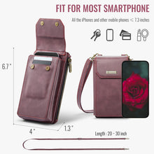 Load image into Gallery viewer, Casekis Crossbody RFID Zipper Phone Bag Red Wine