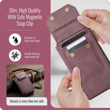 Load image into Gallery viewer, Casekis Crossbody RFID Zipper Phone Bag Red Wine