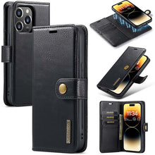 Load image into Gallery viewer, Casekis Detachable Leather Wallet Phone Case Black