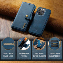 Load image into Gallery viewer, Casekis Detachable Leather Wallet Phone Case Blue