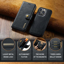 Load image into Gallery viewer, Casekis Detachable Leather Wallet Phone Case Black