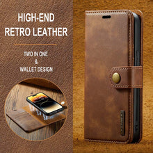 Load image into Gallery viewer, Casekis Detachable Leather Wallet Phone Case Brown