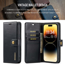Load image into Gallery viewer, Casekis Detachable Leather Wallet Phone Case Black