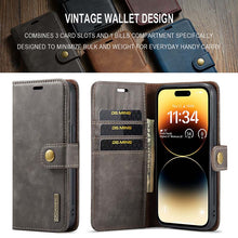 Load image into Gallery viewer, Casekis Detachable Leather Wallet Phone Case Gray