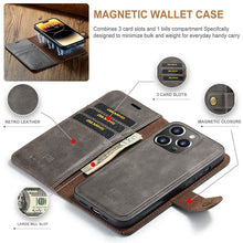 Load image into Gallery viewer, Casekis Detachable Leather Wallet Phone Case Gray