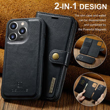 Load image into Gallery viewer, Casekis Detachable Leather Wallet Phone Case Black