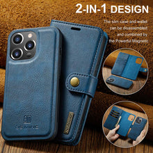 Load image into Gallery viewer, Casekis Detachable Leather Wallet Phone Case Blue