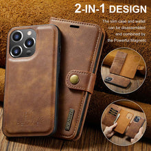 Load image into Gallery viewer, Casekis Detachable Leather Wallet Phone Case Brown