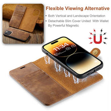 Load image into Gallery viewer, Casekis Detachable Leather Wallet Phone Case Brown