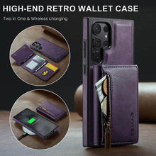 Load image into Gallery viewer, Casekis RFID Magnetic Detachable Leather Wallet Phone Case Purple