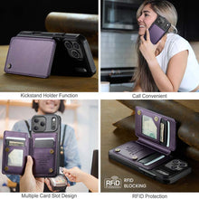 Load image into Gallery viewer, Casekis RFID Cardholder Wallet Phone Case Purple