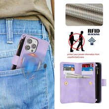 Load image into Gallery viewer, Casekis Crossbody 9 Card Holder Phone Case Purple