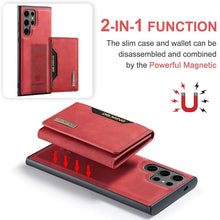 Load image into Gallery viewer, Casekis Magnetic Wallet Detachable Phone Case Red