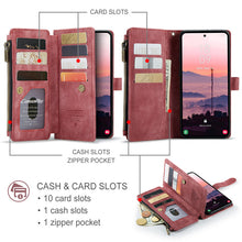 Load image into Gallery viewer, Casekis Leather Zipper Phone Case Red