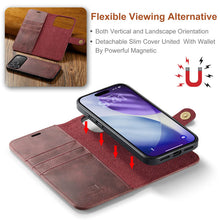 Load image into Gallery viewer, Casekis Detachable Leather Wallet Phone Case Red