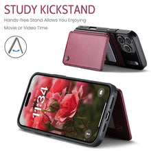 Load image into Gallery viewer, Casekis RFID Cardholder Wallet Phone Case Red Wine