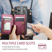Load image into Gallery viewer, Casekis RFID Cardholder Wallet Phone Case Red Wine