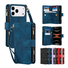 Load image into Gallery viewer, Casekis Crossbody 9 Card Holder Phone Case Navy Blue