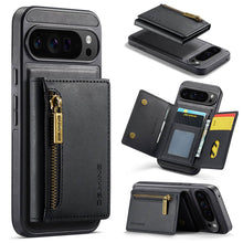 Load image into Gallery viewer, Casekis RFID Magnetic Detachable Leather Wallet Phone Case Black