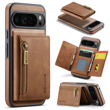Load image into Gallery viewer, Casekis RFID Magnetic Detachable Leather Wallet Phone Case Brown