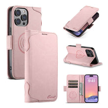 Load image into Gallery viewer, Casekis Leather Wallet Phone Case compatible with MagSafe Pink