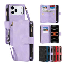 Load image into Gallery viewer, Casekis Crossbody 9 Card Holder Phone Case Purple