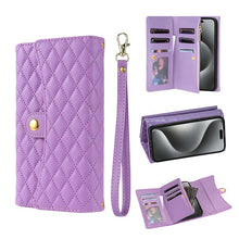 Load image into Gallery viewer, Casekis 7-Slot Foldable Crossbody Wallet Phone Case Purple