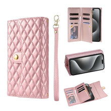 Load image into Gallery viewer, Casekis 7-Slot Foldable Crossbody Wallet Phone Case Rose Gold