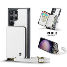 Load image into Gallery viewer, Casekis Zipper Crossbody Wallet RFID Phone Case White