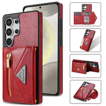 Load image into Gallery viewer, Casekis Crossbody Strap Leather Magnetic Wallet Phone Case Red