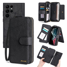 Load image into Gallery viewer, Casekis Zipper Wallet Detachable Phone Case Black