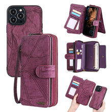 Load image into Gallery viewer, Casekis Zipper Wallet Detachable Phone Case Red