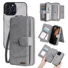 Load image into Gallery viewer, Casekis Zipper Wallet Detachable Phone Case Gray