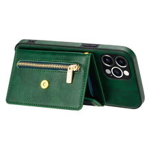 Load image into Gallery viewer, Casekis Crossbody Strap Leather Magnetic Wallet Phone Case Green