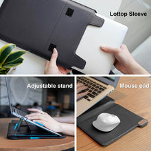 Carregar imagem no visualizador da galeria, Casekis Leather Laptop Bag with Mouse Pad Adjustable Stand for Laptop 13 inch/14 inch
