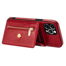 Load image into Gallery viewer, Casekis Crossbody Strap Leather Magnetic Wallet Phone Case Red