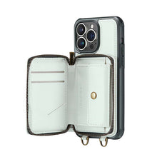 Load image into Gallery viewer, Casekis Zipper Crossbody Wallet RFID Phone Case White