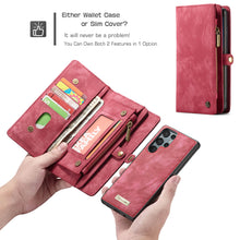 Load image into Gallery viewer, Casekis Zipper Wallet PU Leather Case Red