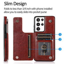 Load image into Gallery viewer, Casekis Cardholder Leather Wallet Phone Case For Galaxy S21 Ultra